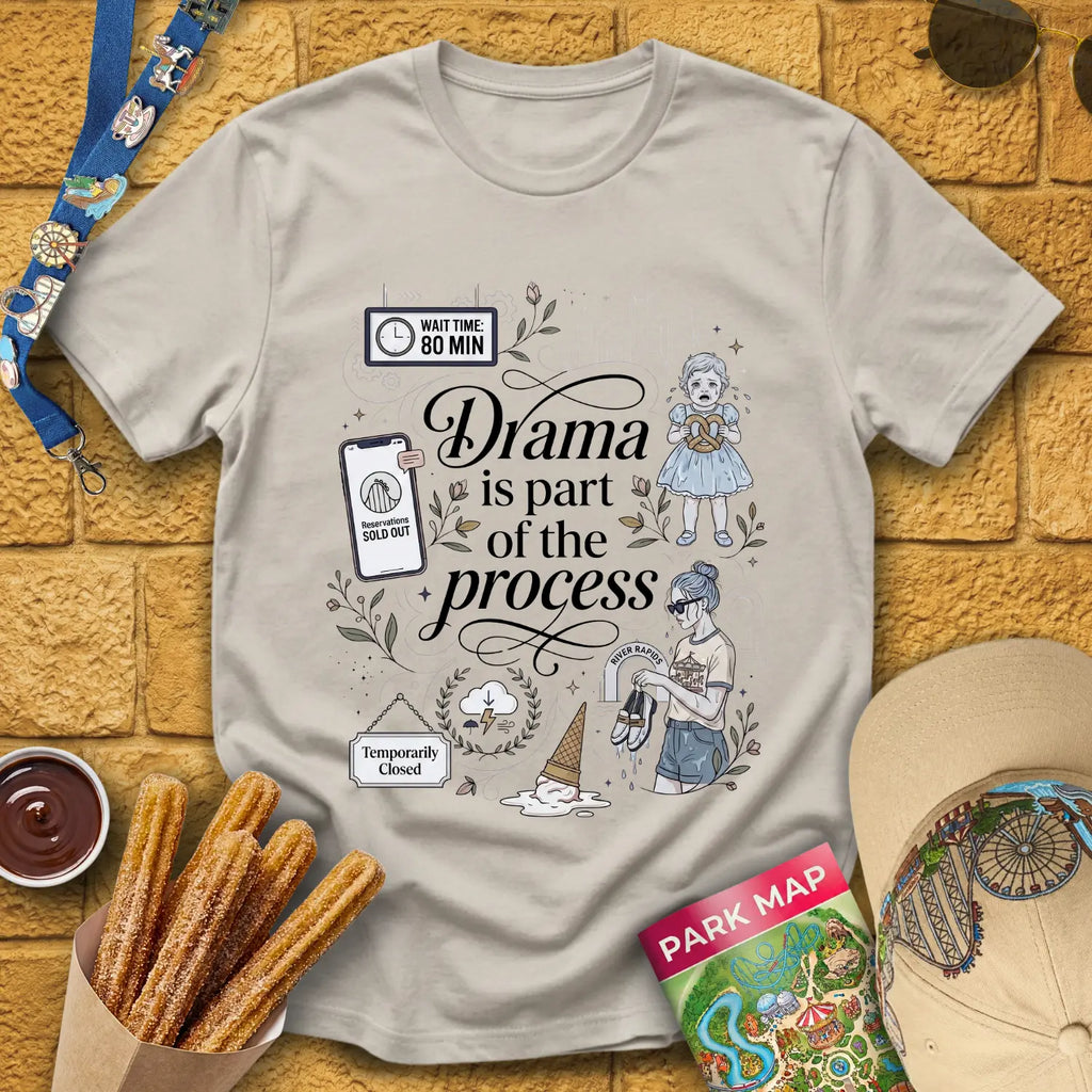 Drama Process [Artsy] T-Shirt for Theme Park Fans (Ice Grey)