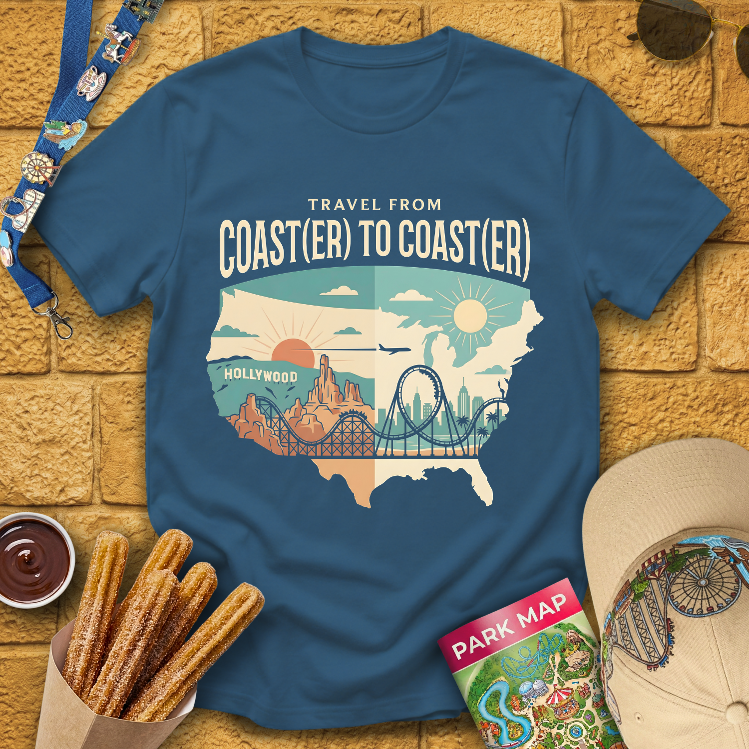 Coast(er) to Coast(er) [Map] T-Shirt