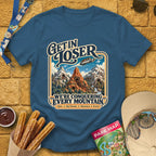 Get In Loser Mountains [Poster] T-Shirt for Theme Park Fans (Indigo Blue)