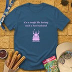 Hot Husband [Sleek] T-Shirt for Theme Park Fans (Indigo Blue)