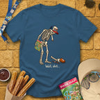 Skeleton & Turkey [Illu] T-Shirt for Theme Park Fans (Indigo Blue)