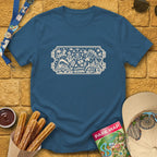 Theme Park Ticket [Doodle] T-Shirt for Theme Park Fans (Indigo Blue)