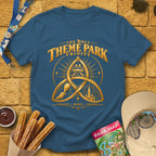 Theme Park Trinity [Golden] T-Shirt for Theme Park Fans (Indigo Blue)