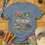 Im The Map [FunArt] T-Shirt for Theme Park Fans (Stone Blue)
