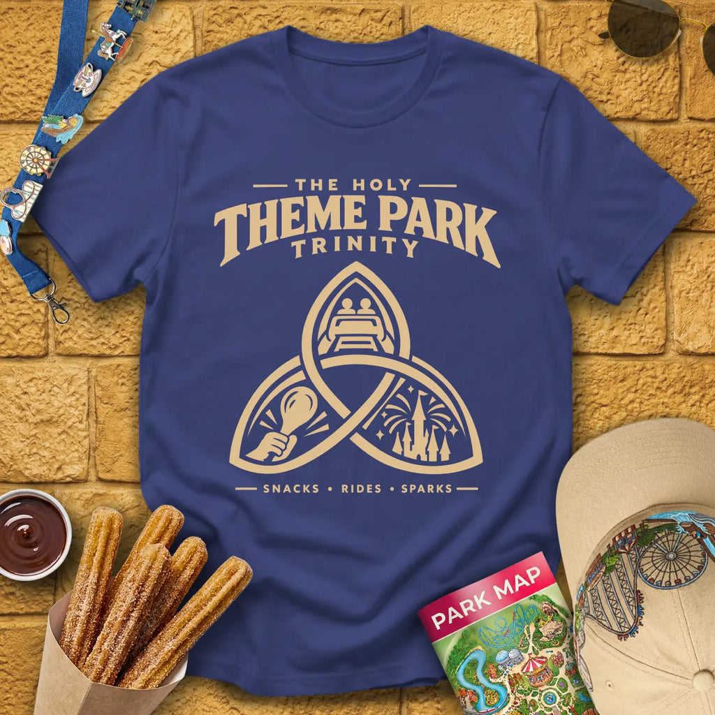 Theme Park Trinity [Sleek] T-Shirt for Theme Park Fans (Metro Blue)