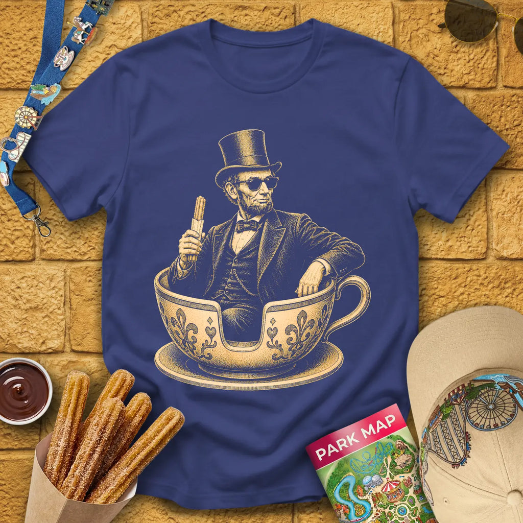 Tranquil Teacups [Engraved] T-Shirt for Theme Park Fans (Metro Blue)