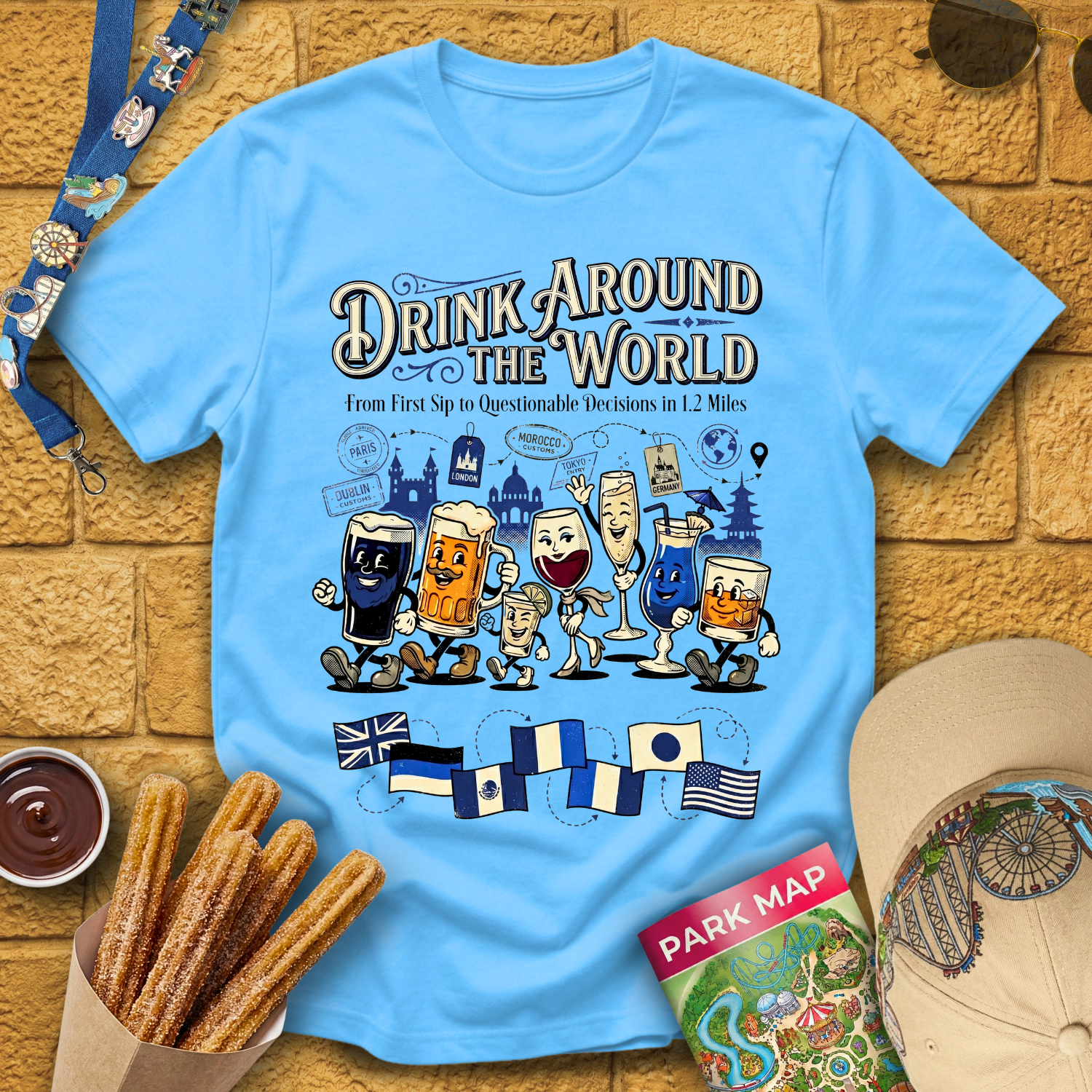 Drinking Around The World [Cartoon] T-Shirt