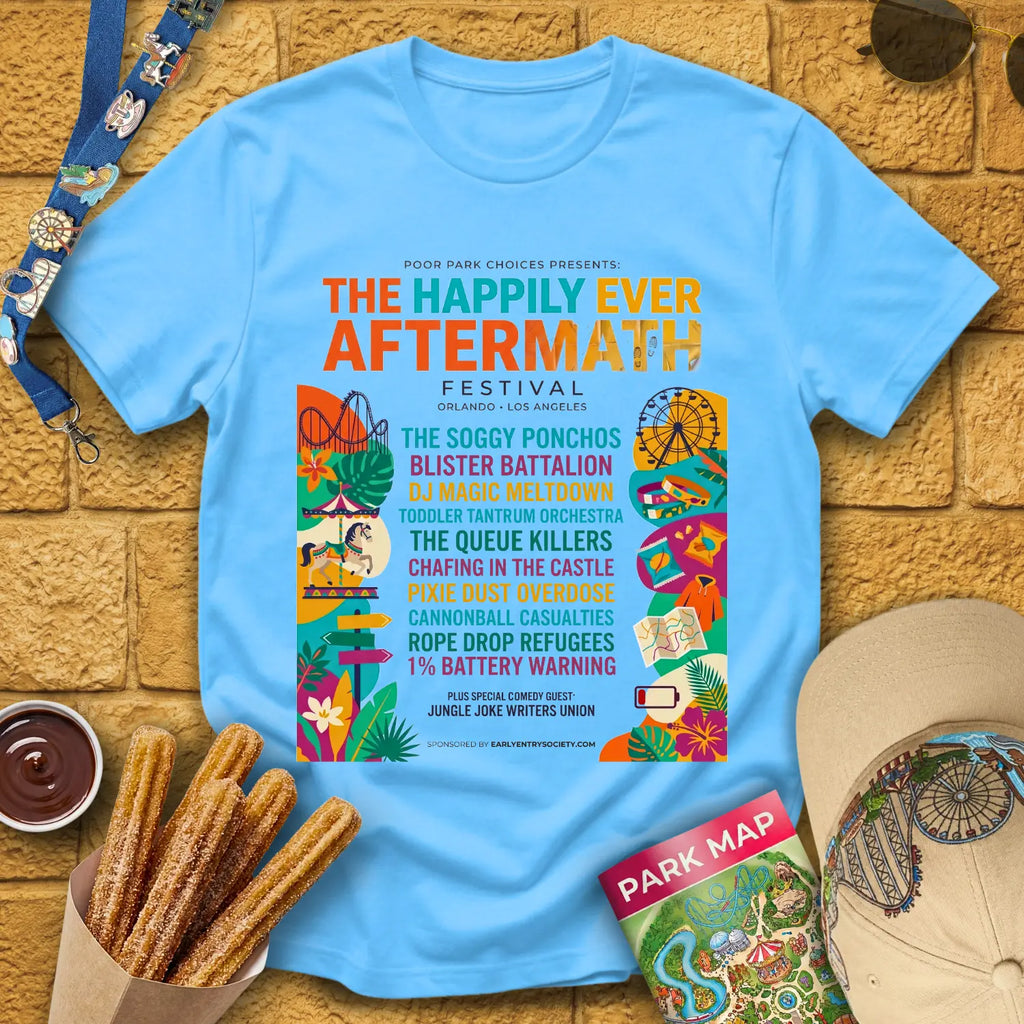 Aftermath Festival [Elite] T-Shirt for Theme Park Fans (Sky)