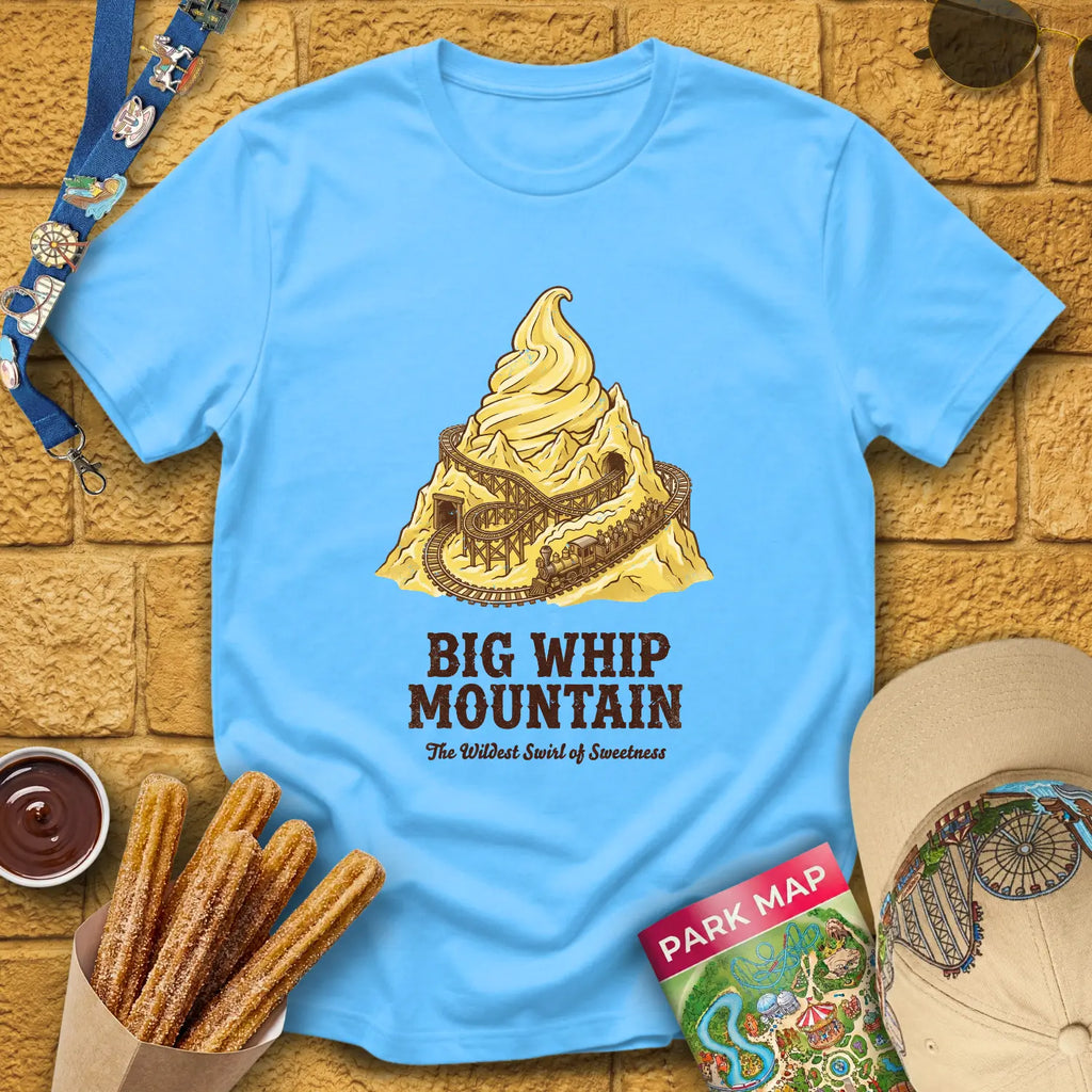 Big Whip Mountain [Retro] T-Shirt for Theme Park Fans (Sky)