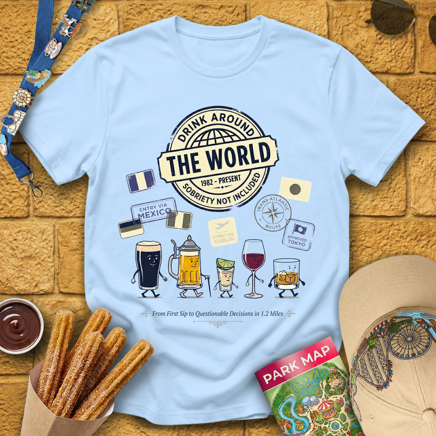 Drinking Around The World [Illu] T-Shirt