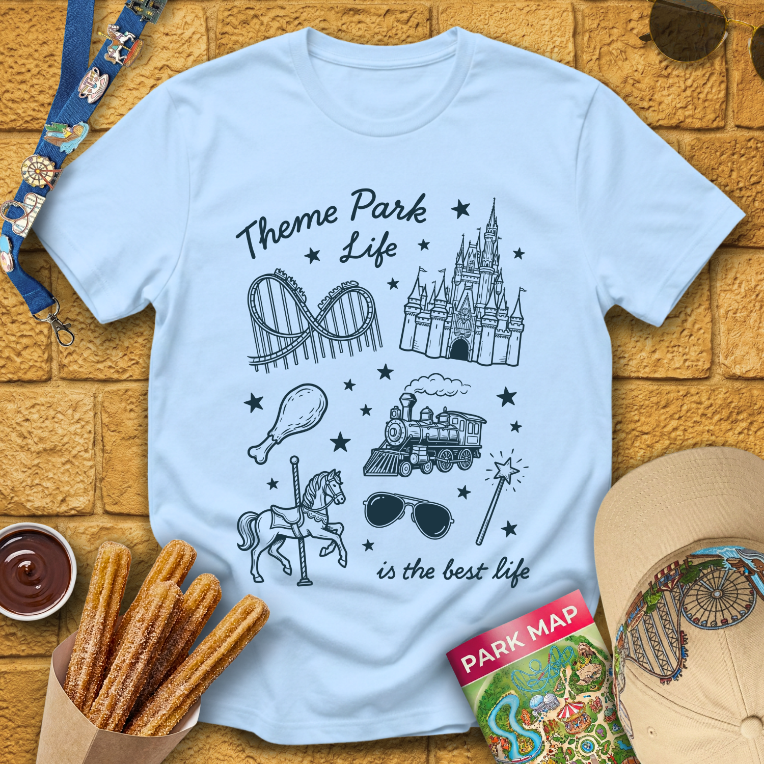 Theme Park Life [LineArt] T-Shirt