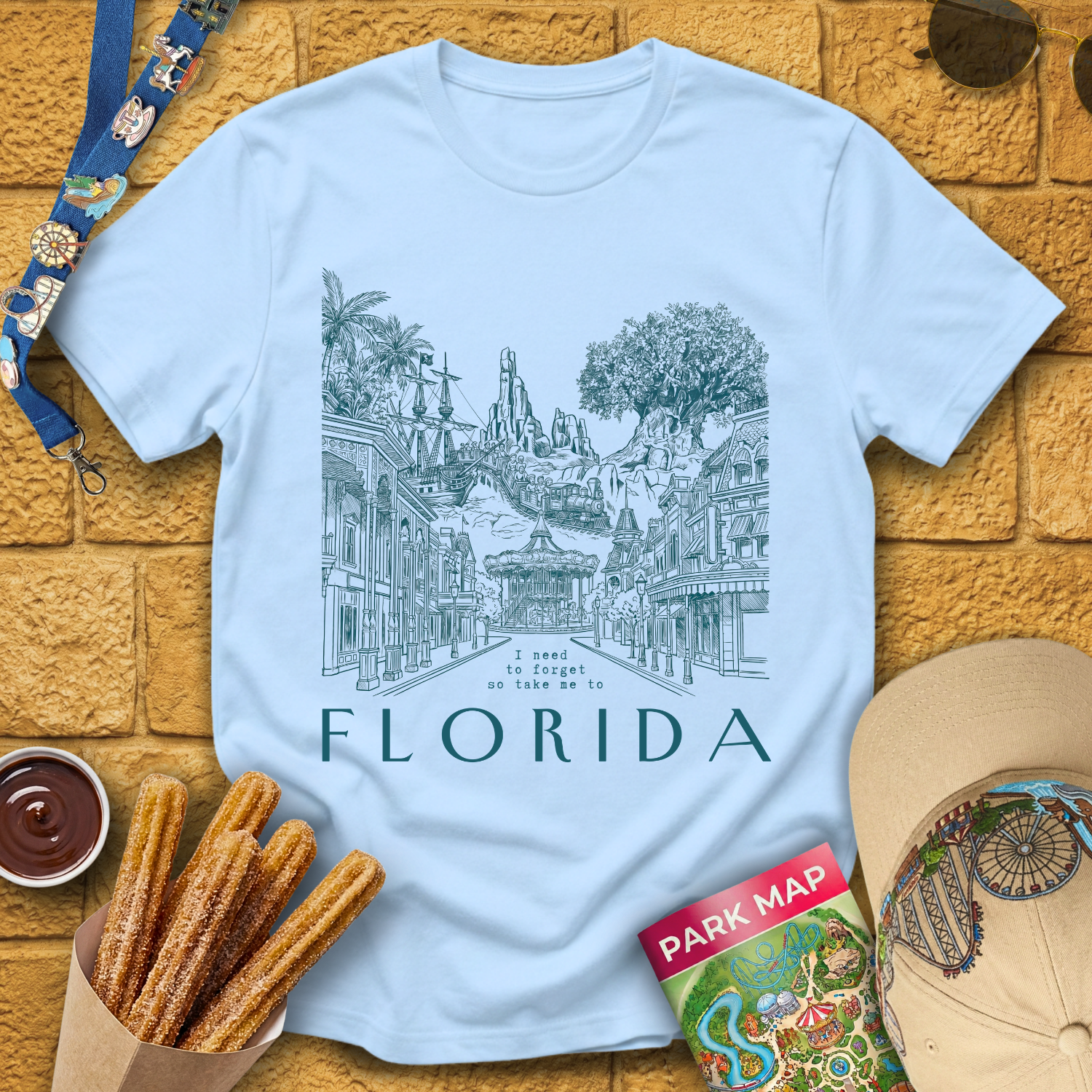 Take Me To Florida [LineArt] T-Shirt