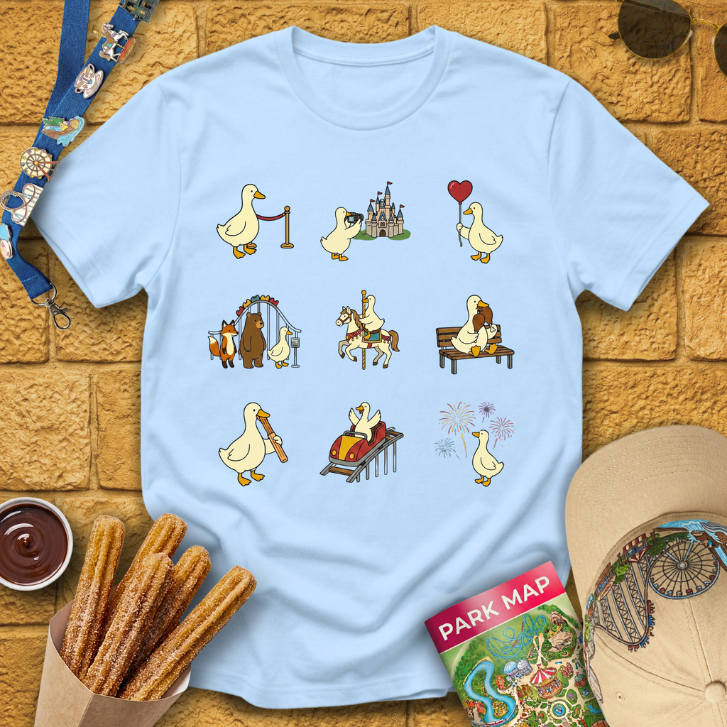 Theme Park Goose [Grid] T-Shirt