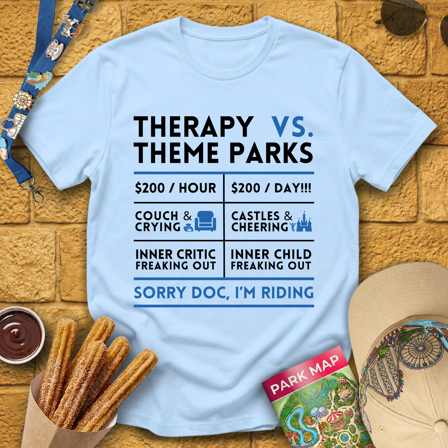 Therapy vs. Theme Parks T-Shirt