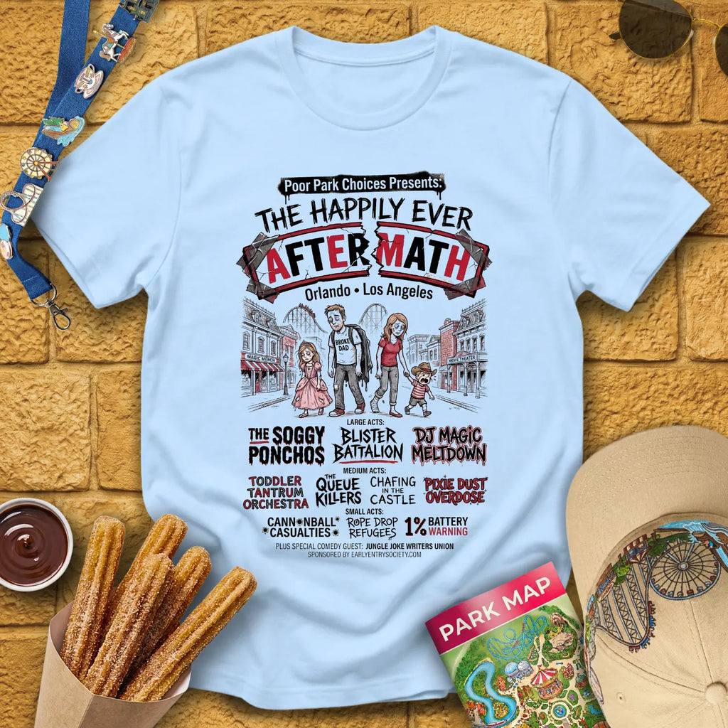 Aftermath Festival [Punk] T-Shirt for Theme Park Fans (Light Blue)