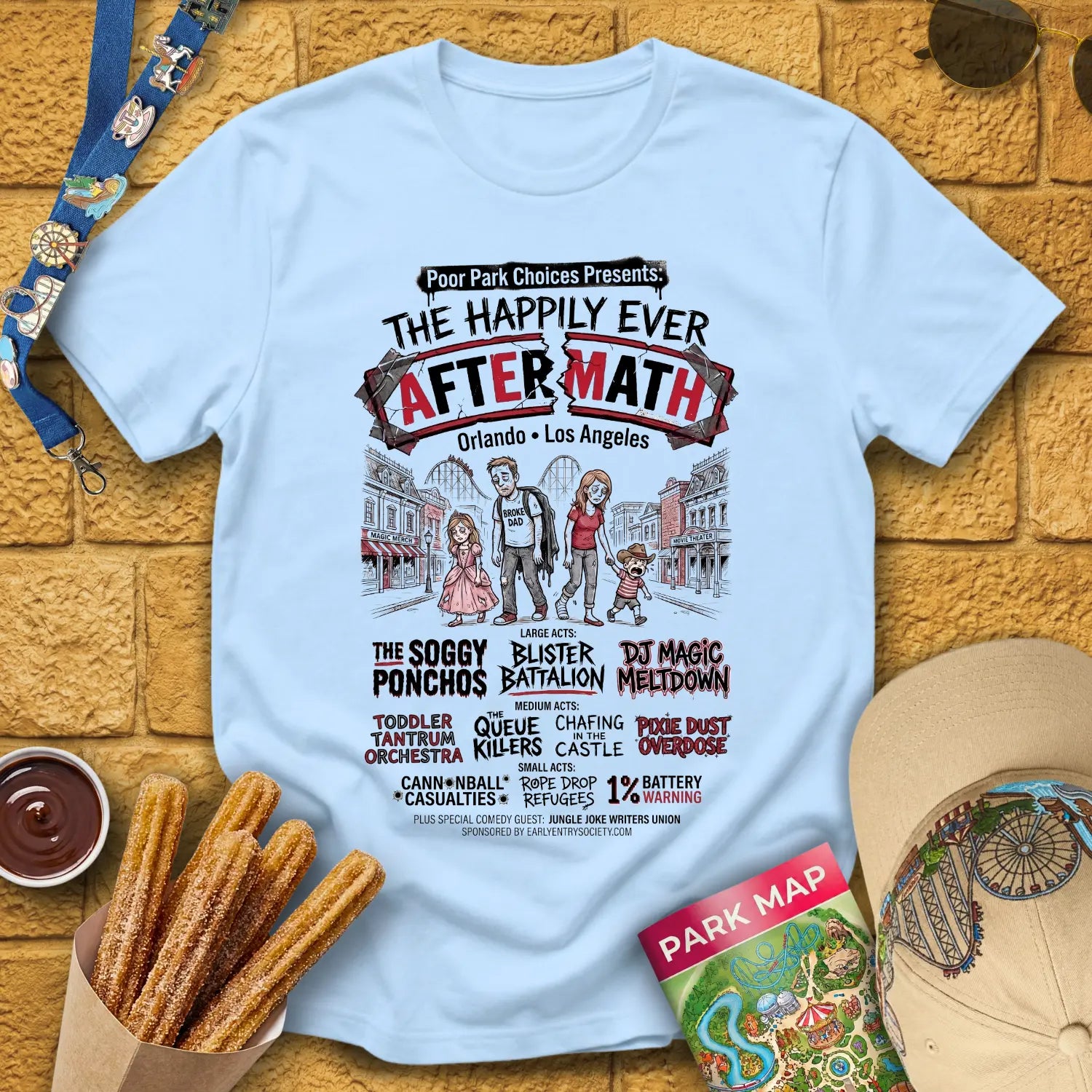 Aftermath Festival [Punk] T-Shirt for Theme Park Fans (Light Blue)