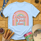 Caffeine & Pixie Dust [Cute70s] T-Shirt for Theme Park Fans (Light Blue)
