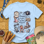 Drama Process [ArtComic] T-Shirt for Theme Park Fans (Light Blue)