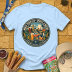 Drinking Around The World [Retro] T-Shirt for Theme Park Fans (Light Blue)