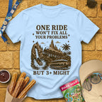 Fix Your Problems [MidCen] T-Shirt for Theme Park Fans (Light Blue)
