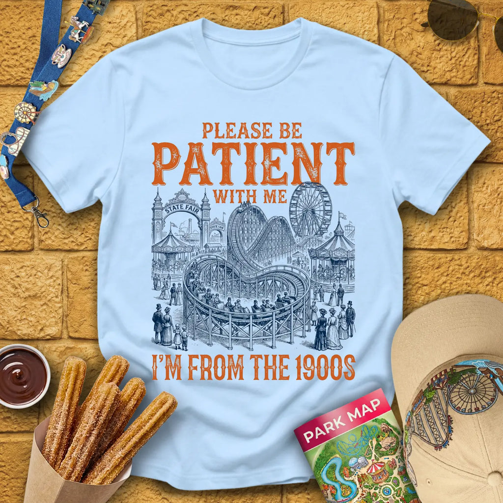 From The 1900s [RetroLine] T-Shirt for Theme Park Fans (Light Blue)