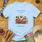 Front Row Ducks [RetroWhim] T-Shirt for Theme Park Fans (Light Blue)