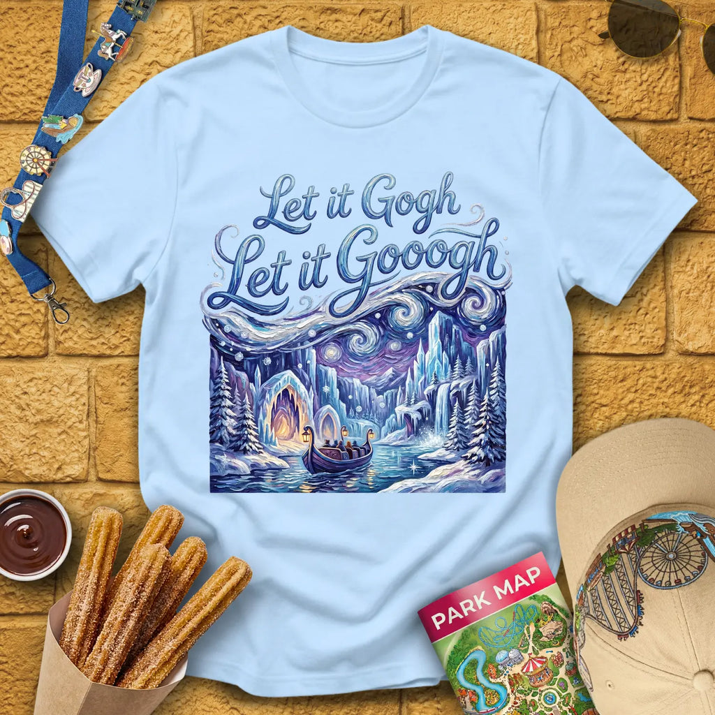 Let It Gogh [Artsy1] T-Shirt for Theme Park Fans (Light Blue)