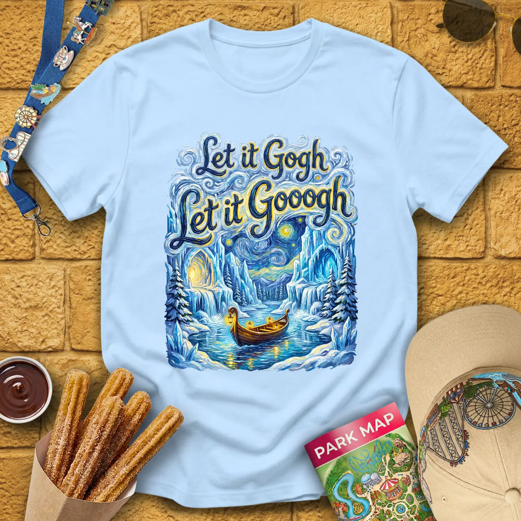 Let It Gogh [Artsy2] T-Shirt for Theme Park Fans (Light Blue)