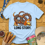 Long Story Dog [Comic] T-Shirt for Theme Park Fans (Light Blue)
