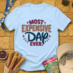 Most Expensive Day [Bold] T-Shirt for Theme Park Fans (Light Blue)