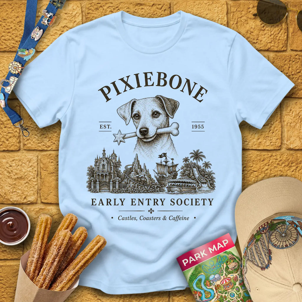 PixieBone [Elite] T-Shirt for Theme Park Fans (Light Blue)