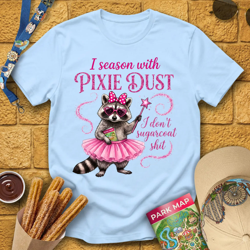 Season With Pixie Dust [Dreamy] T-Shirt for Theme Park Fans (Light Blue)
