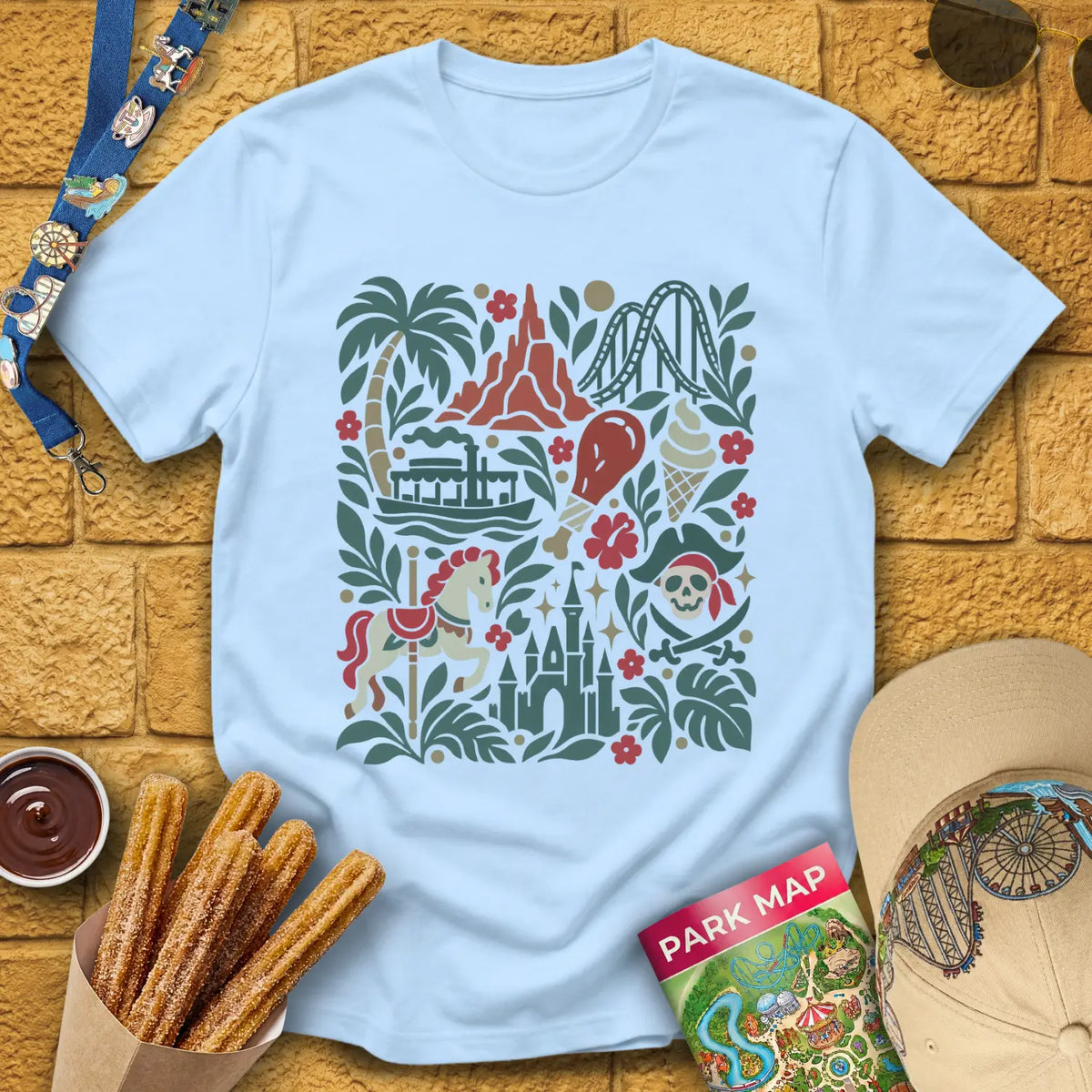 Theme Park Collage [FolkArt] T-Shirt