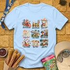 Theme Park Critters [Artsy] T-Shirt for Theme Park Fans (Light Blue)