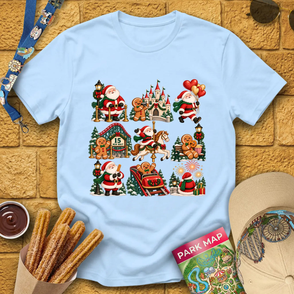 Xmas Park Day [BoldGrid] T-Shirt for Theme Park Fans (Light Blue)