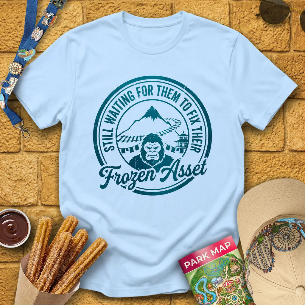Yeti Frozen Asset [Badge] T-Shirt for Theme Park Fans (Light Blue)