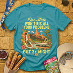 Fix Your Problems [Boho] T-Shirt for Theme Park Fans (Heather Galapagos Blue)