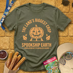 Spookship Earth [Emblem] T-Shirt for Theme Park Fans (Heather Military Green)