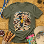 Yellow Strap [Vox] T-Shirt for Theme Park Fans (Heather Military Green)