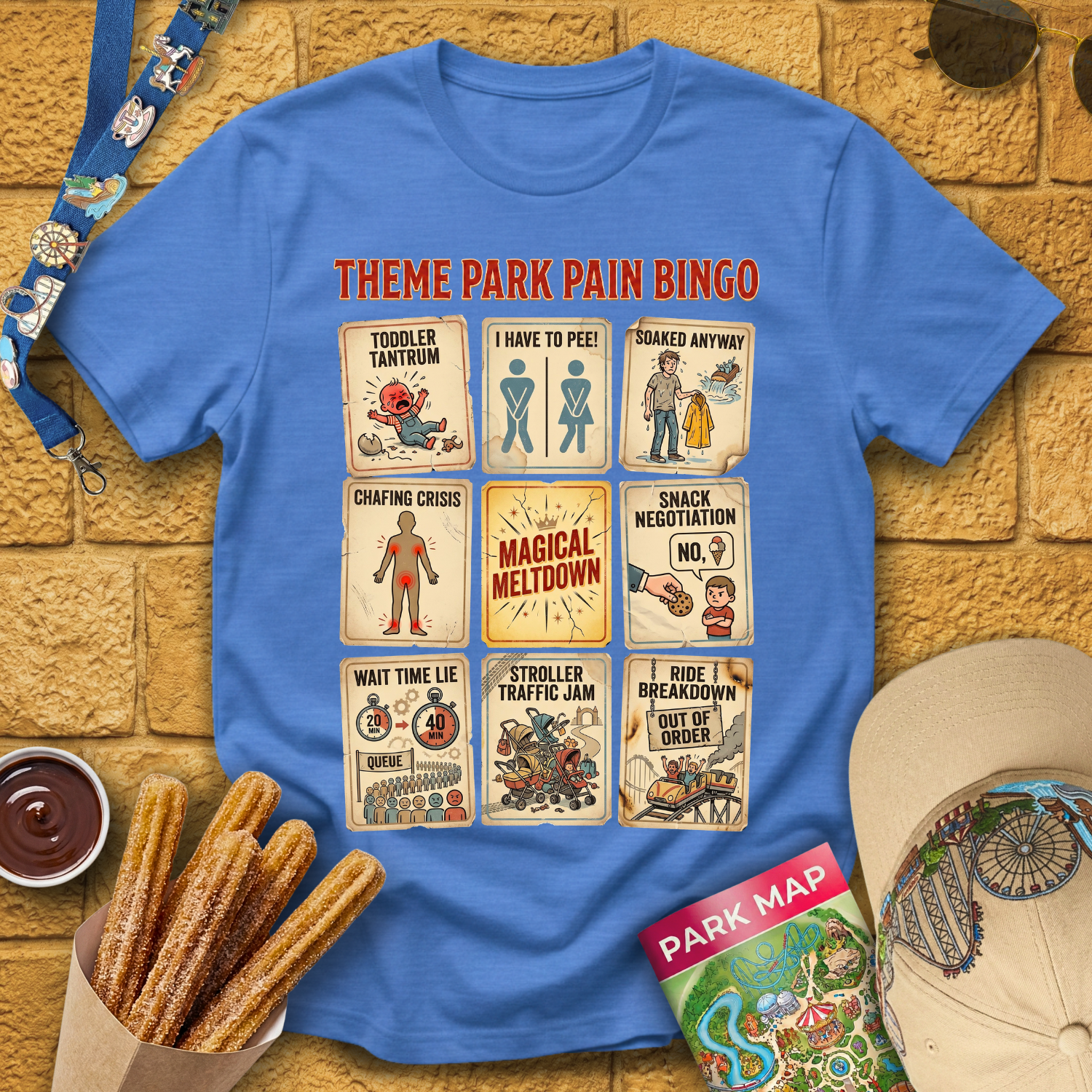 Theme Park Bingo [Vintage] T-Shirt