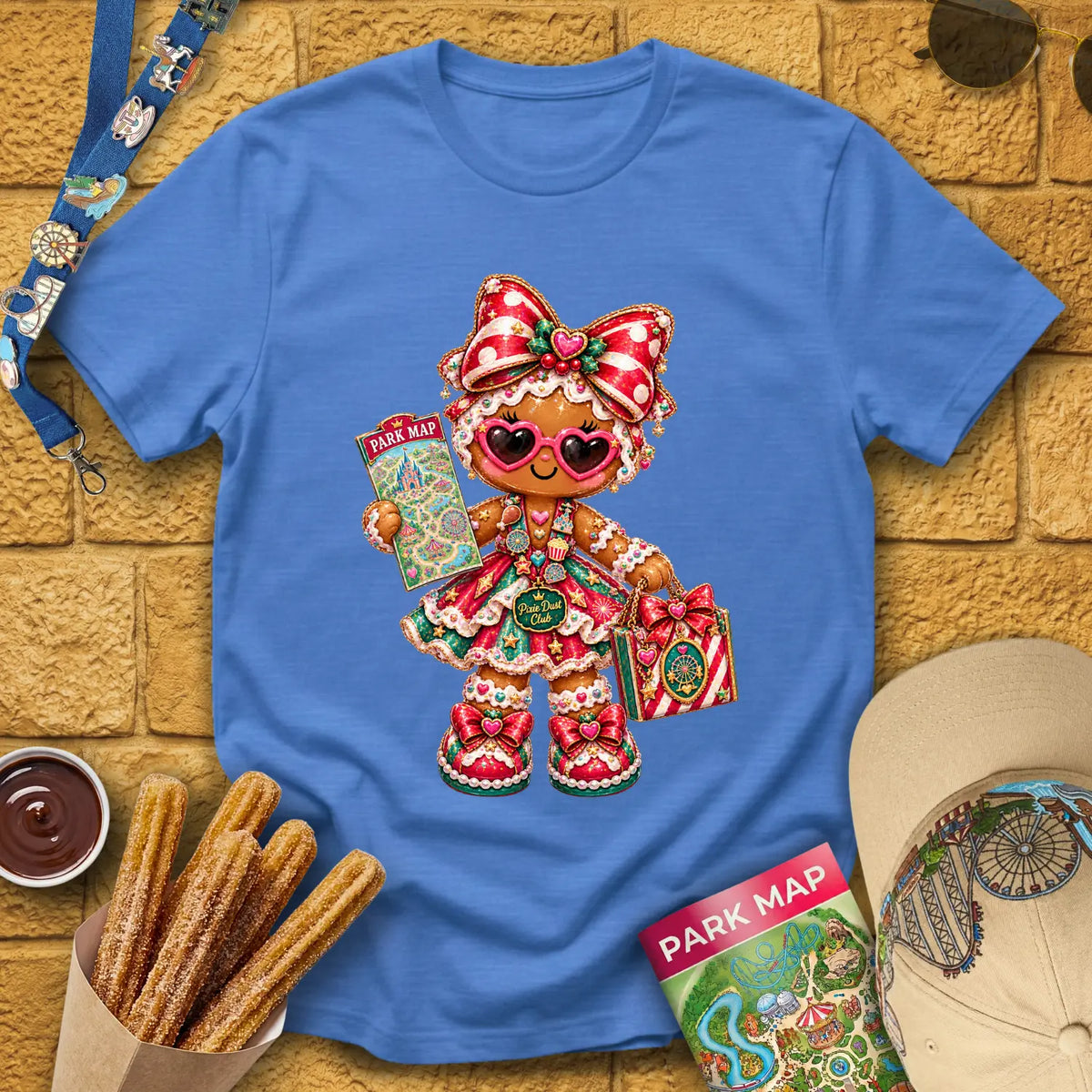 Gingerbread Lady [Glossy] T-Shirt for Theme Park Fans (Heather Royal)