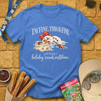 Holiday Crowds Meltdown [RetroFolk] T-Shirt for Theme Park Fans (Heather Royal)