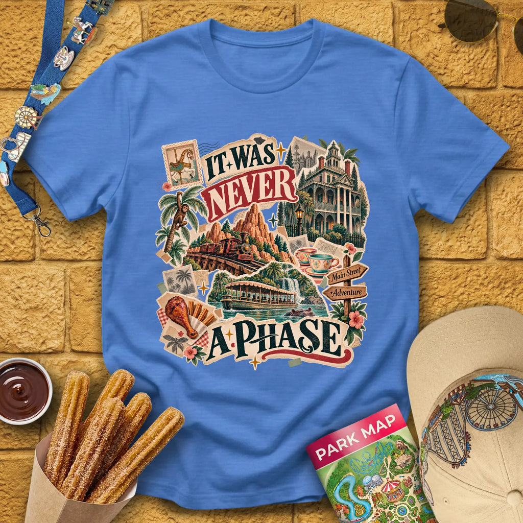Never A Phase [Vox] T-Shirt for Theme Park Fans (Heather Royal)