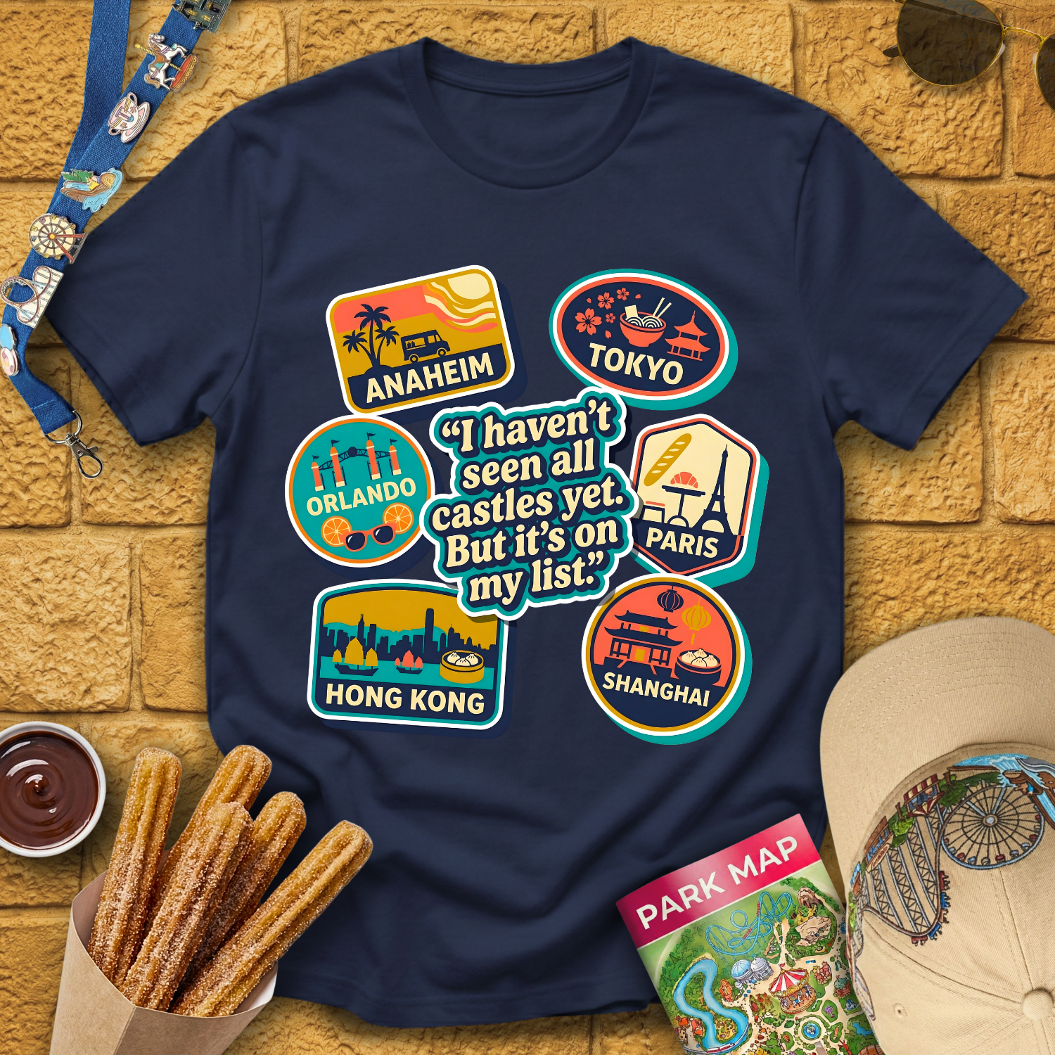 Castles On My List [Badges] T-Shirt