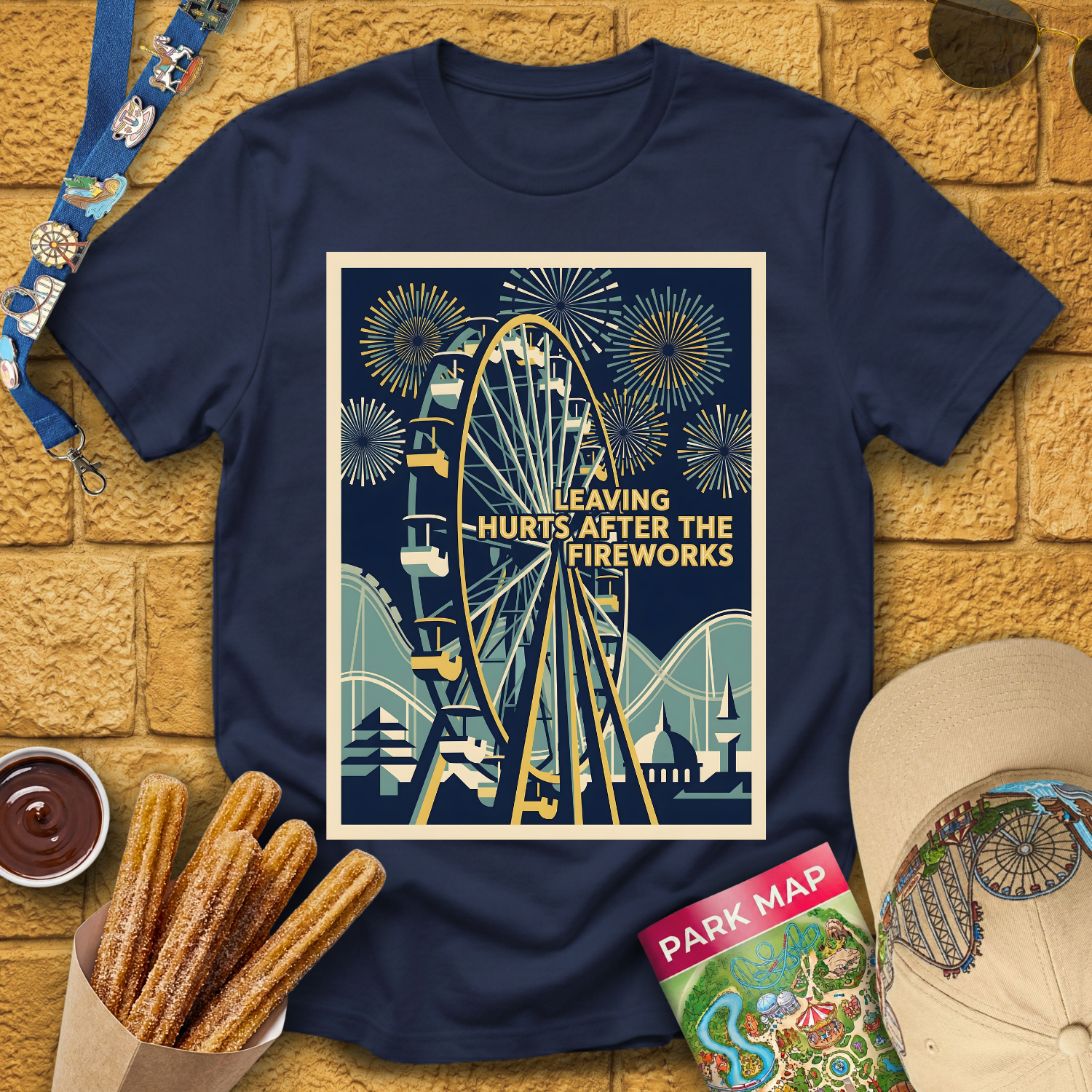 Leaving Hurts & Fireworks [40sPoster] T-Shirt