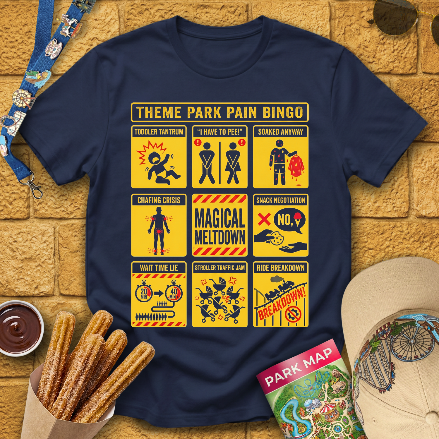 Theme Park Bingo [Warning] T-Shirt