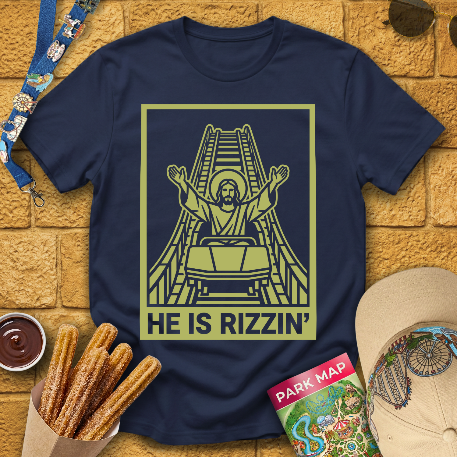 He Is Rizzin' [LineArt] T-Shirt