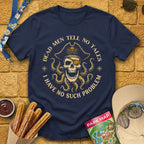 Dead Men Pirates [Circular] T-Shirt for Theme Park Fans (Navy)