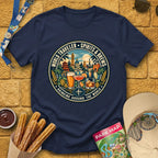 Drinking Around The World [Retro] T-Shirt for Theme Park Fans (Navy)