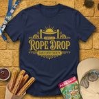 First At Rope Drop [VictorianSleek] T-Shirt for Theme Park Fans (Navy)
